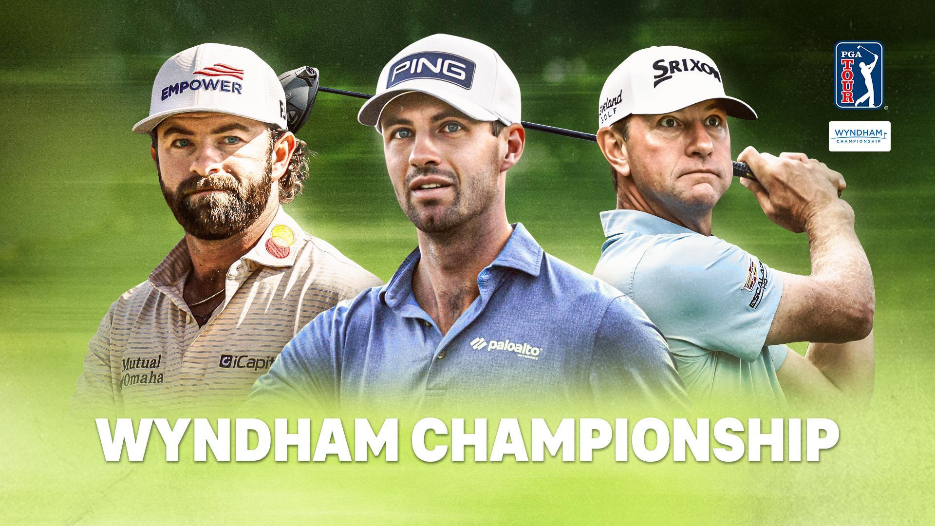 Werbegrafik mit teilnehmenden Spielern der Wyndham Championship.