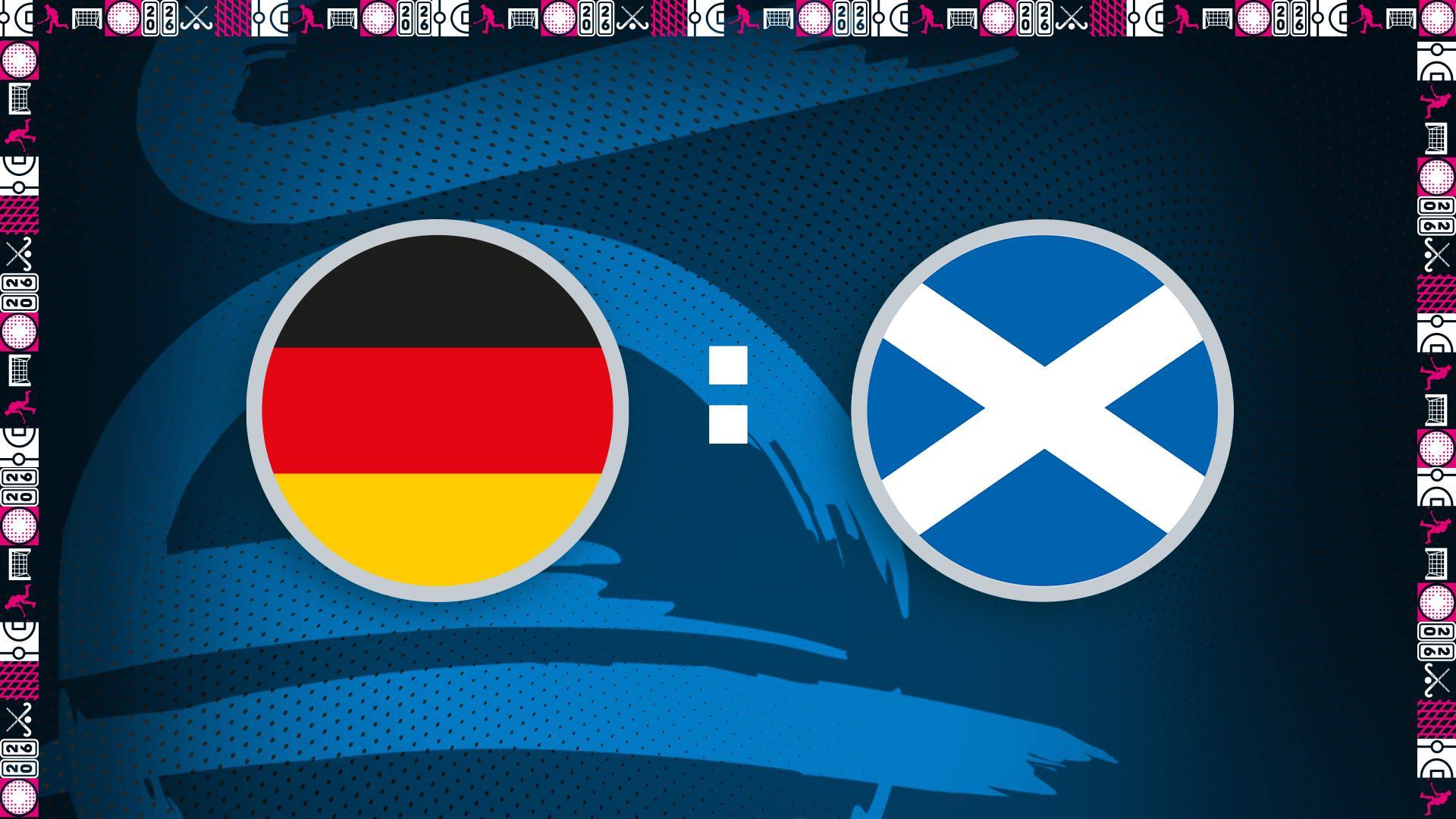 Werbegrafik für die Partie Deutschland - Schottland.