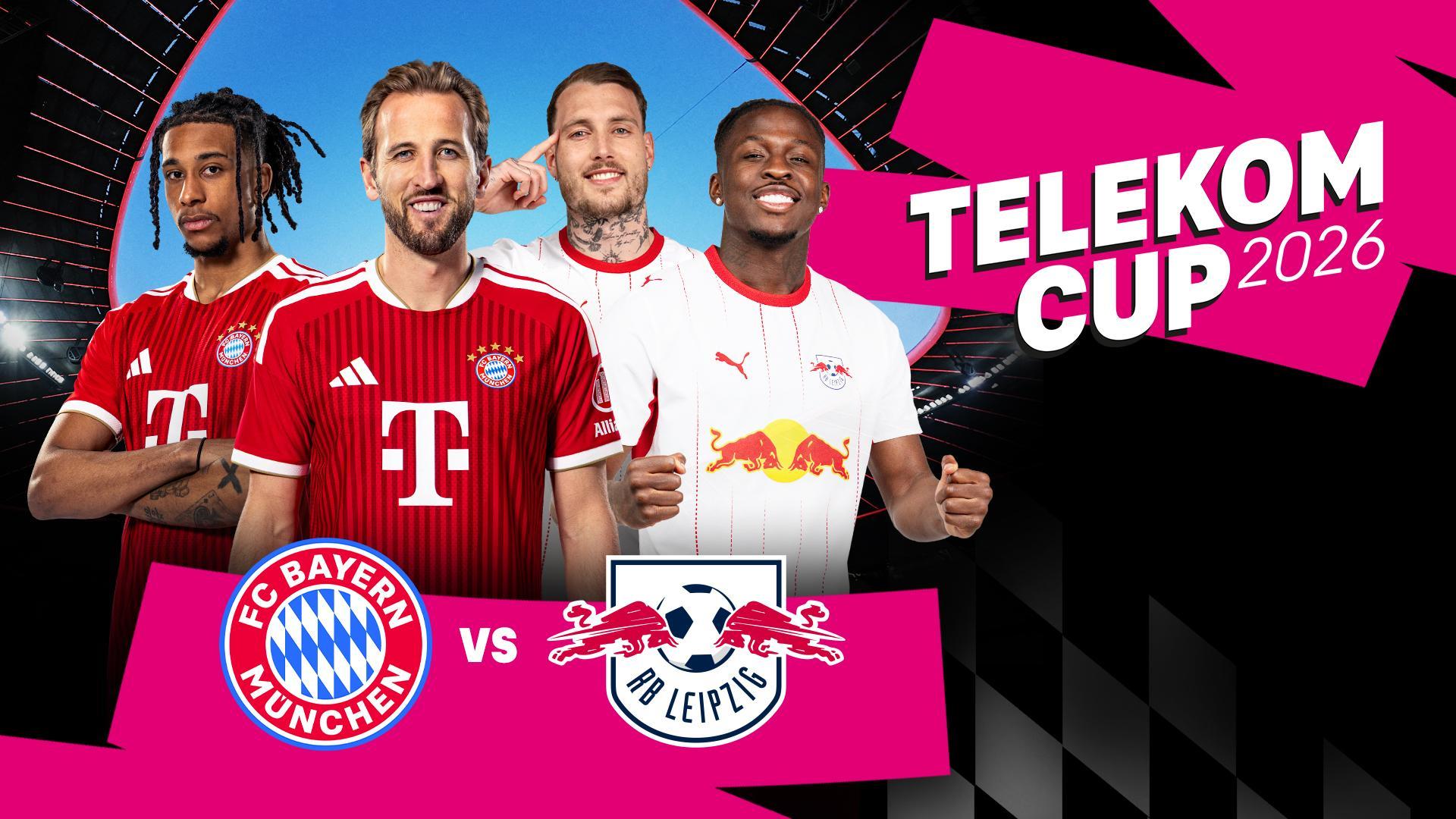 Werbemotiv mit Spielern vom FC Bayern und RB Leipzig
