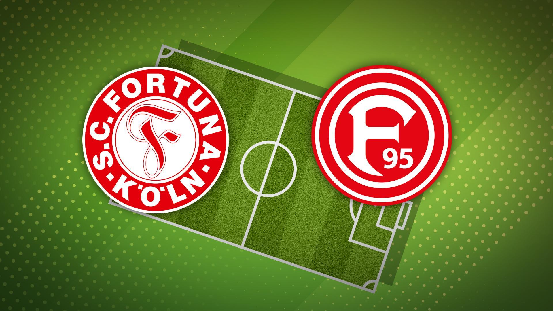 Werbegrafik für die 3. Liga mit Logos vom SC Fortuna Köln und Fortuna Düsseldorf