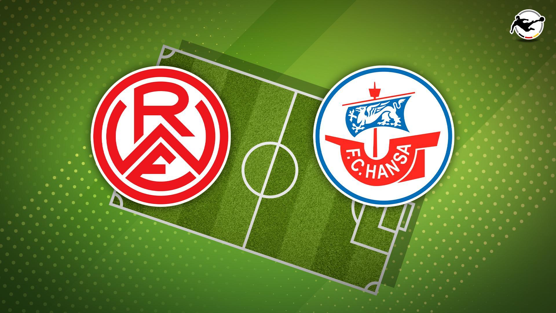 Werbegrafik für die 3. Liga mit Logos von Rot-Weiss Essen und Hansa Rostock
