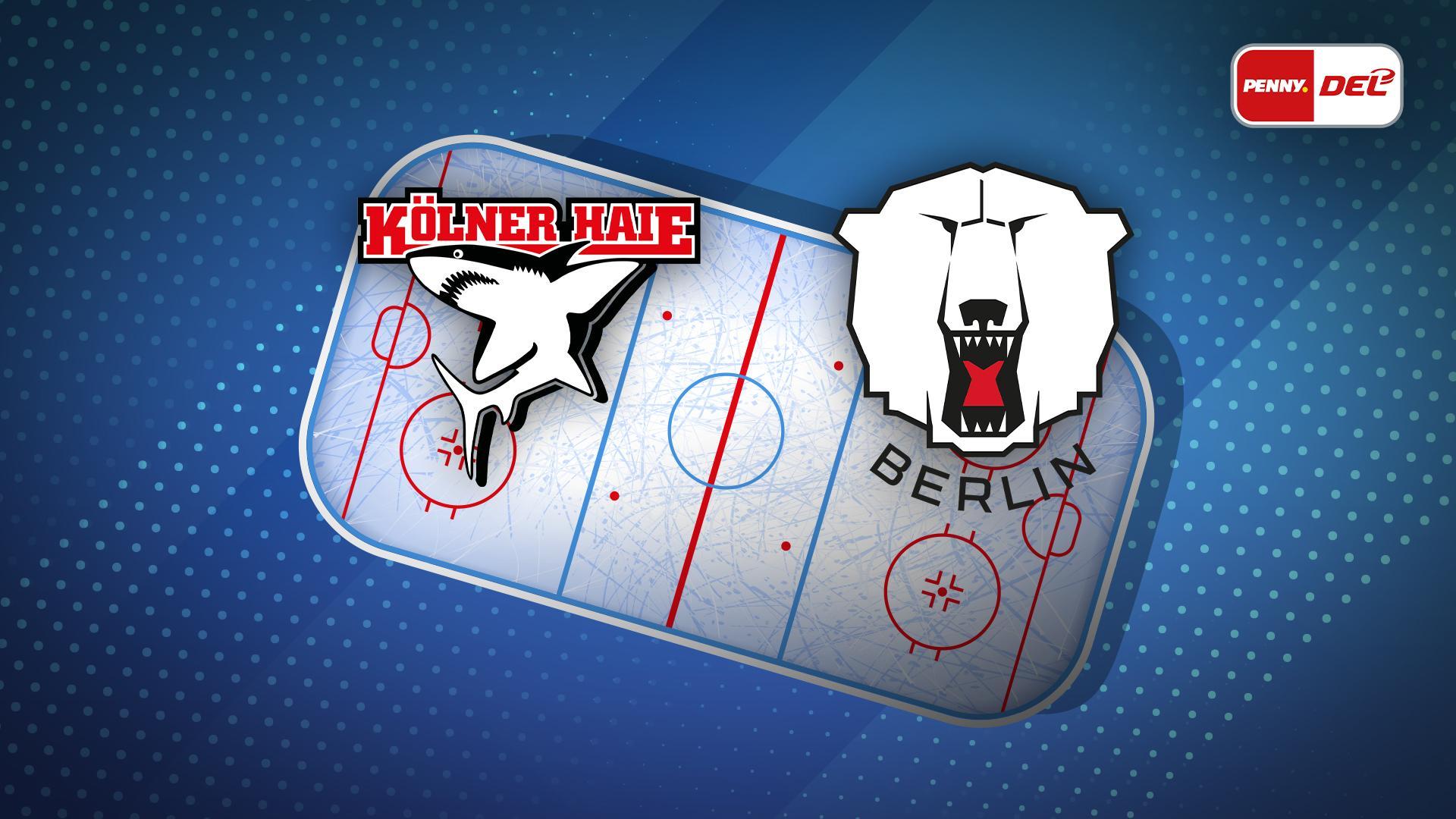 Werbegrafik für die PENNY DEL mit Logos von Kölner Haire und Eisbären Berlin