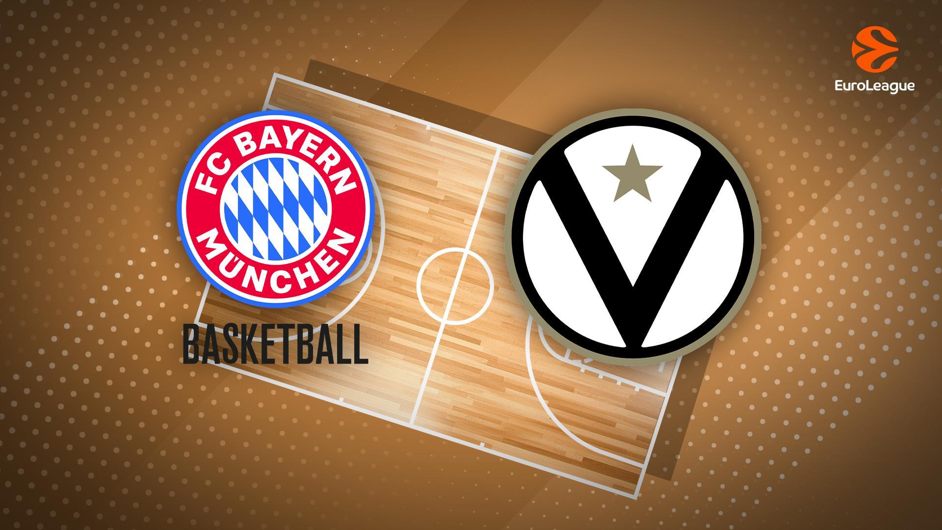Werbegrafik für die EuroLeague mit den Logos von FC Bayern München und Virtus Bologna