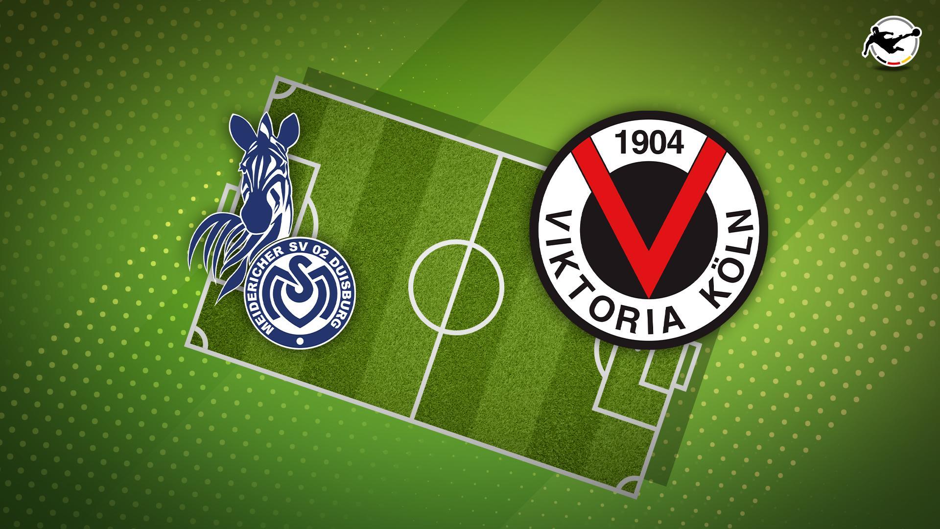 Werbegrafik für die 3. Liga mit Logos von MSV Duisburg und Viktoria Köln