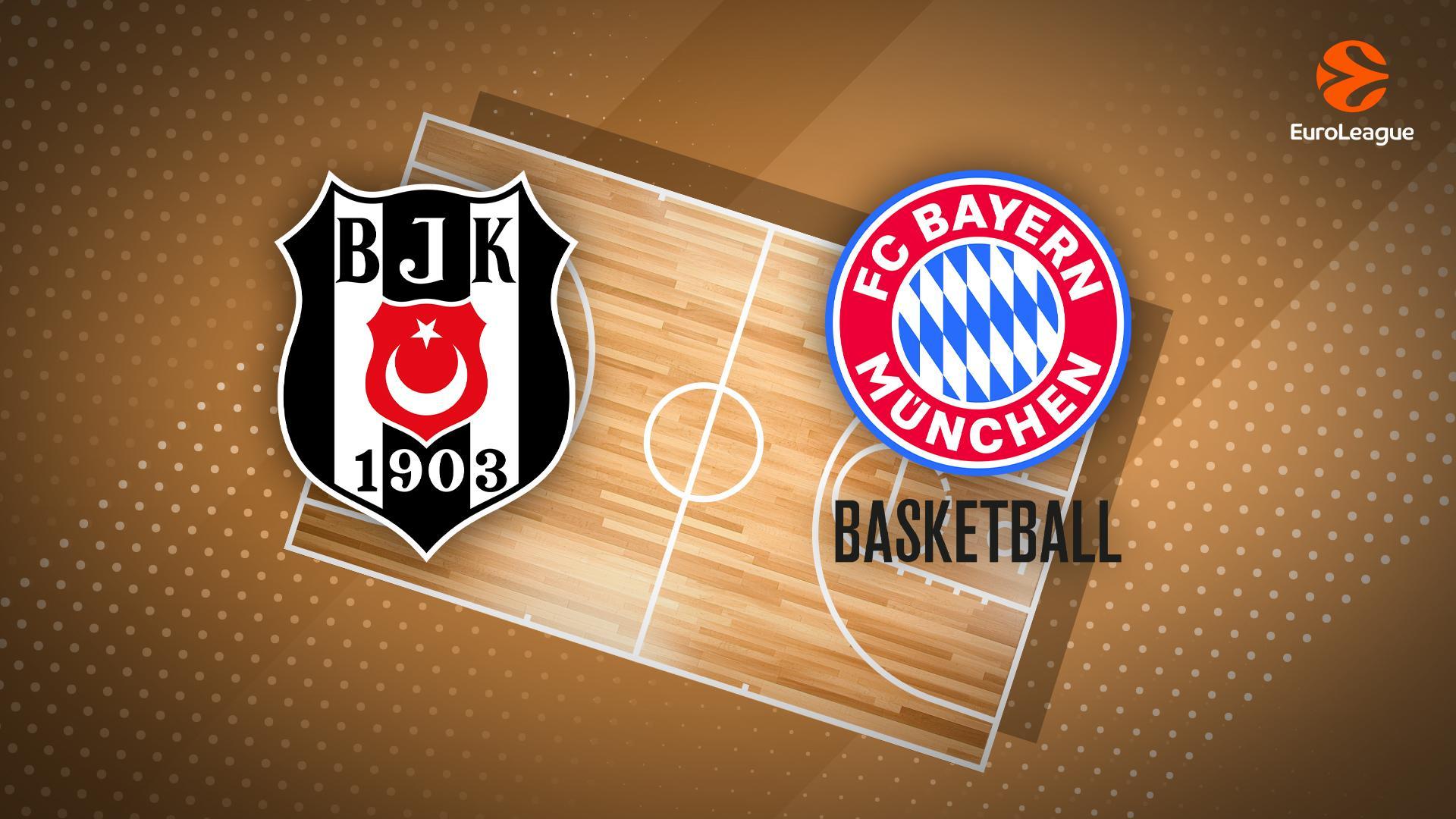 Werbegrafik für die EuroLeague mit den Logos von Besiktas Istanbul und FC Bayern München
