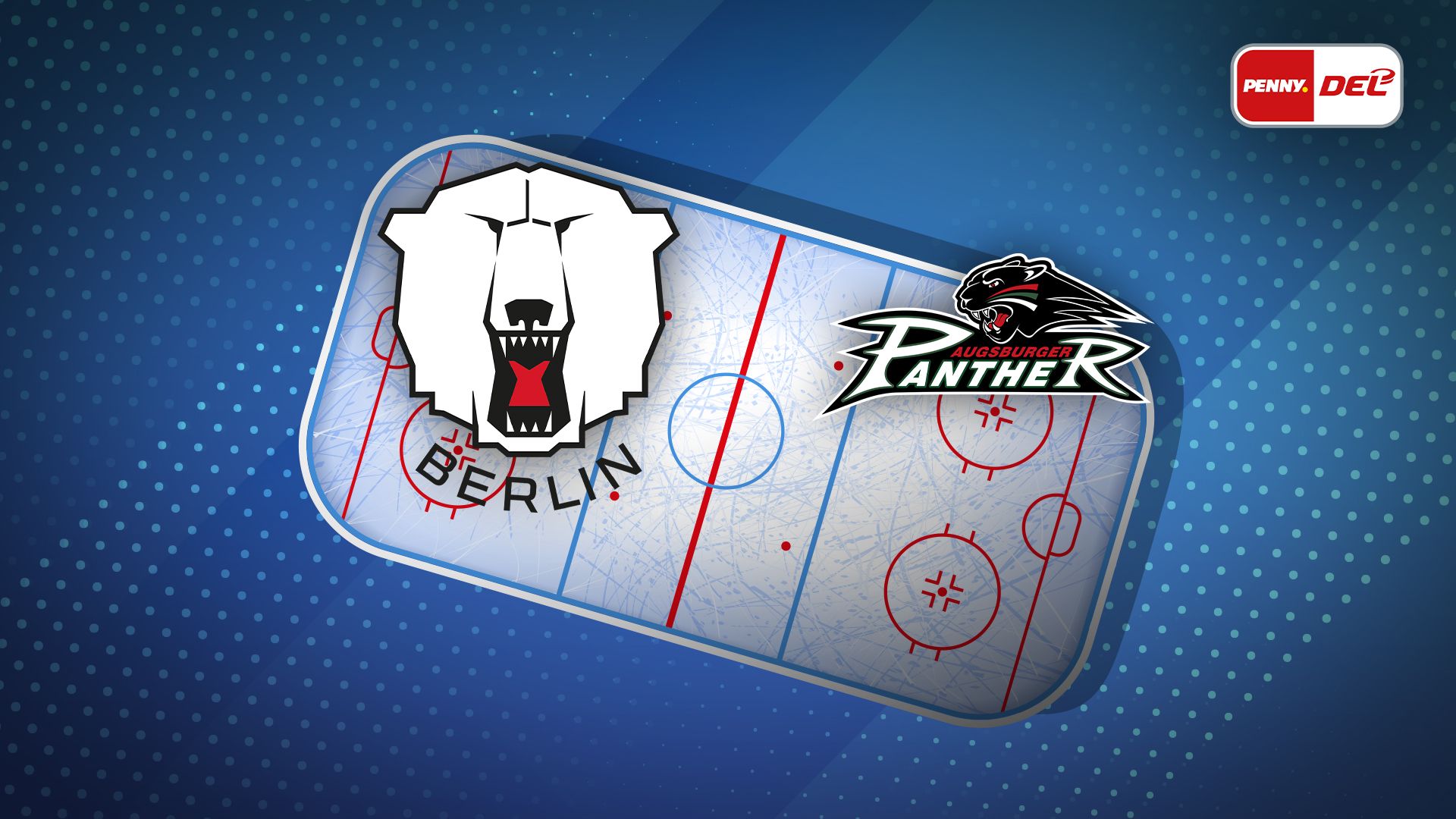 Werbegrafik für die PENNY DEL mit Logos von Eisbären Berlin und Augsburger Panther