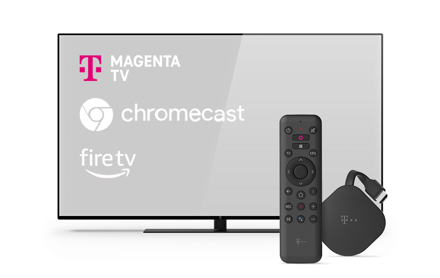 Bild eines Fernsehers mit dem MagentaTV Stick.