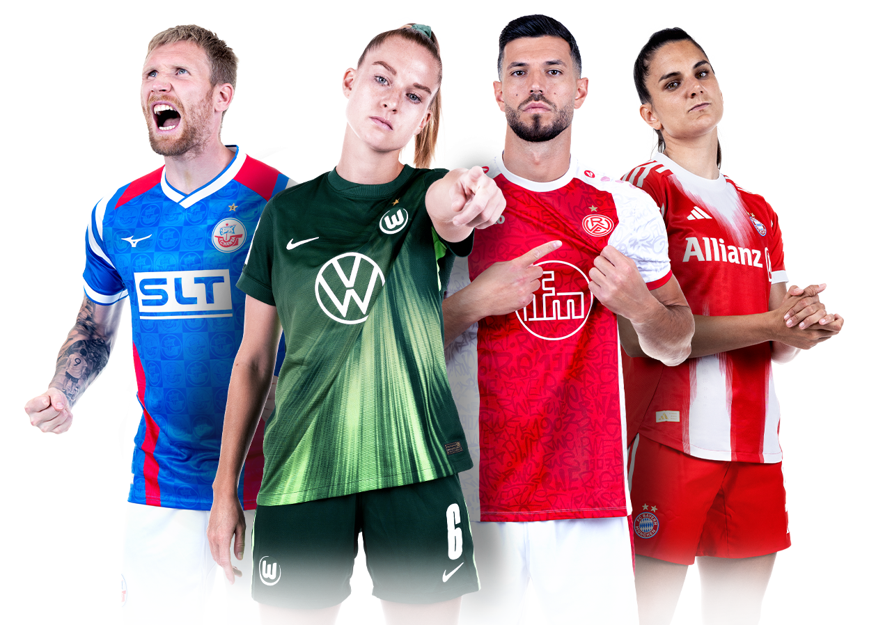 Werbemotiv mit Spielern der 3. Liga.