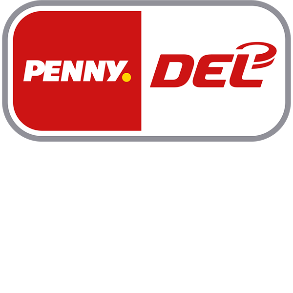 Motiv mit drei Spielern der PENNY DEL, welche fokussiert in die Kamera schauen.