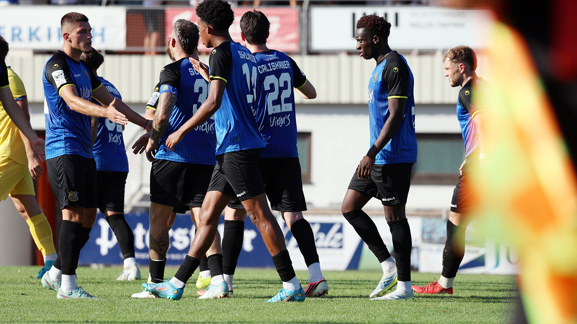 Spieler des 1. FC Saarbrücken während einem Testspiel