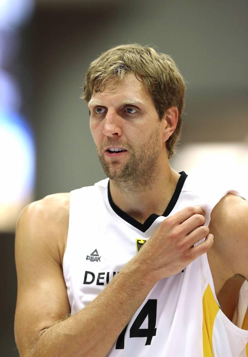 Dirk Nowitzki im Trikot der Nationalmannschaft.