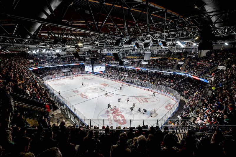 Bild aus dem Inneren der Arena NÜRNBERGER Versicherung während einem Spiel der Ice Tigers.