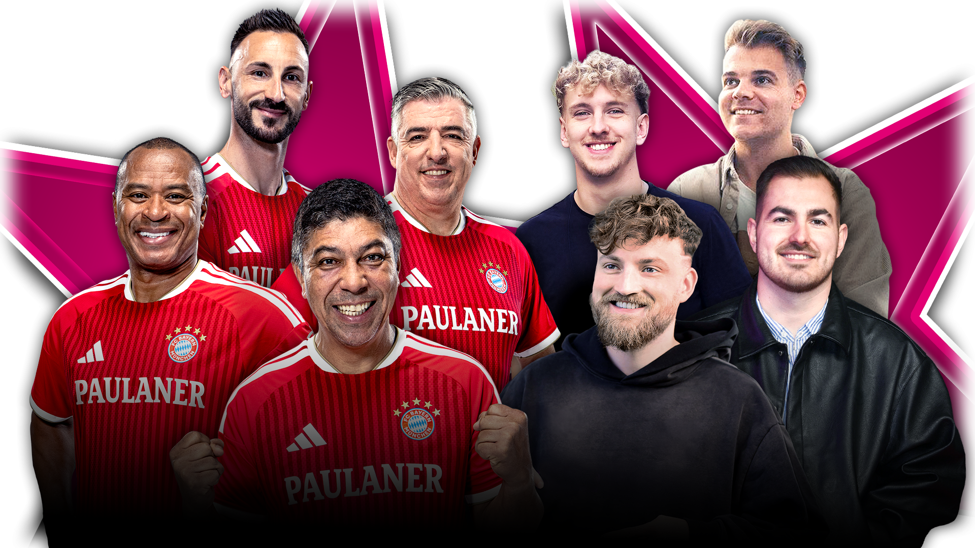 Werbemotiv mit verschiedenen Teilnehmern des Telekom Starkicks.