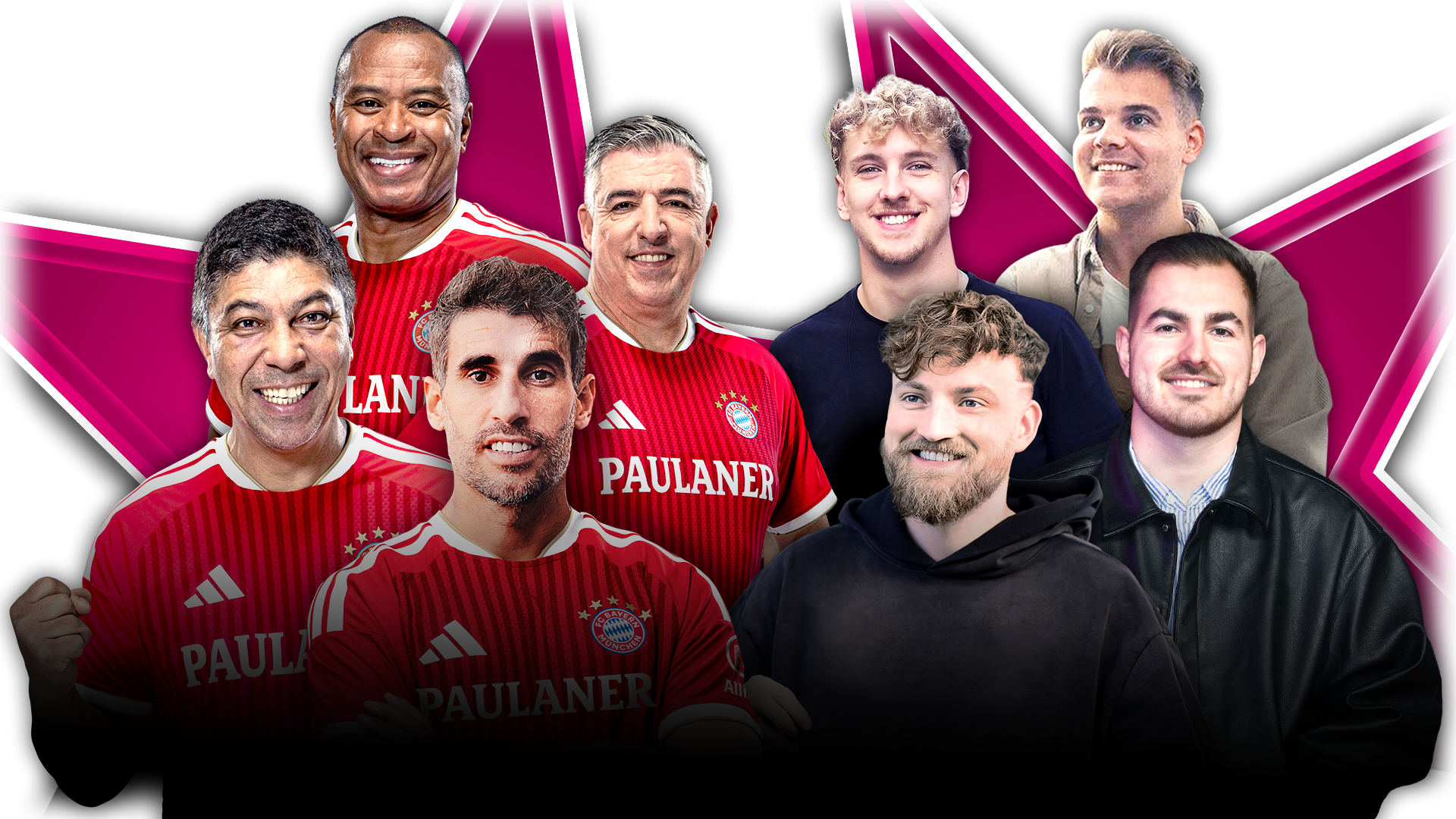 Werbemotiv mit verschiedenen Teilnehmern des Telekom Starkicks.