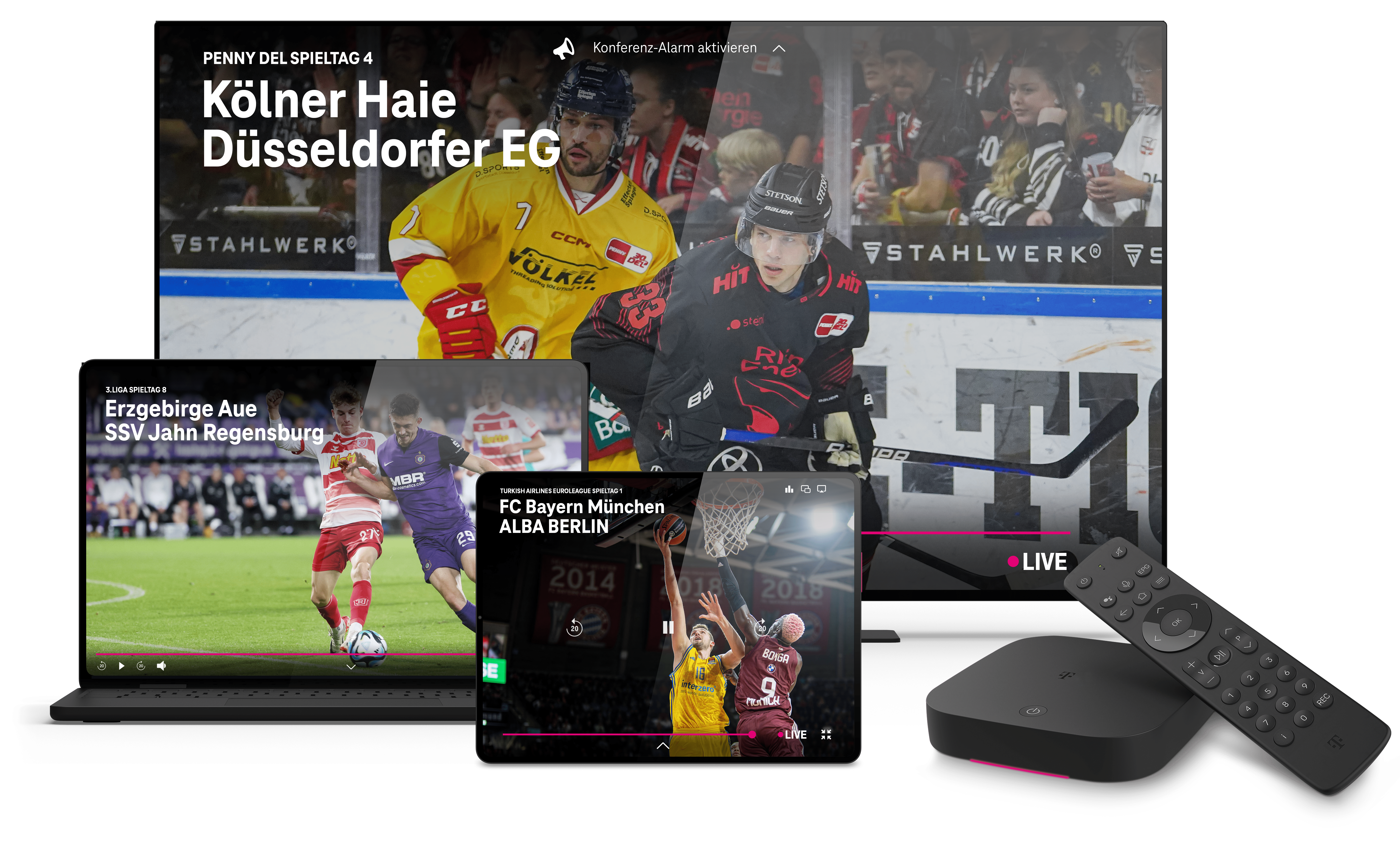 SmartTV - Laptop - Stream - Konferenz - MagentaSport