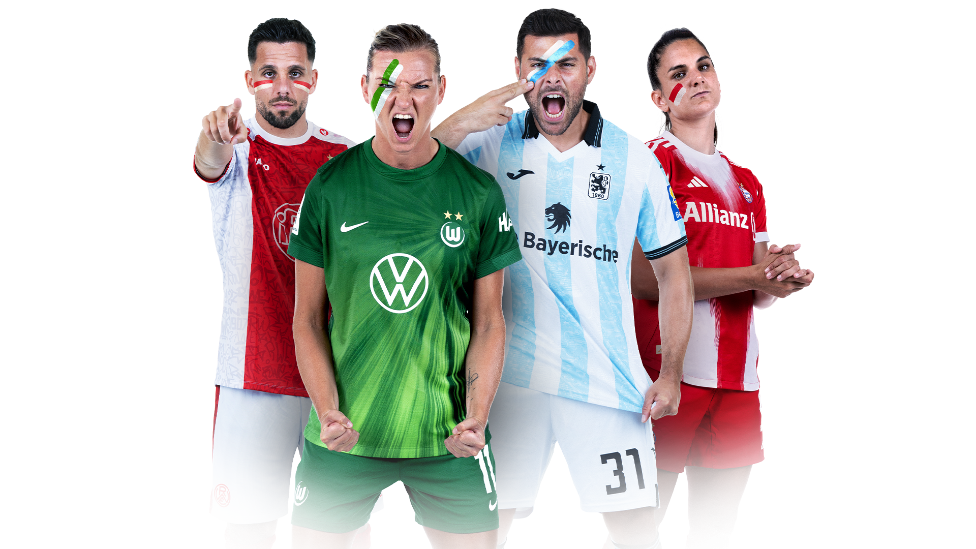 Werbemotiv mit Spielern der 3. Liga.