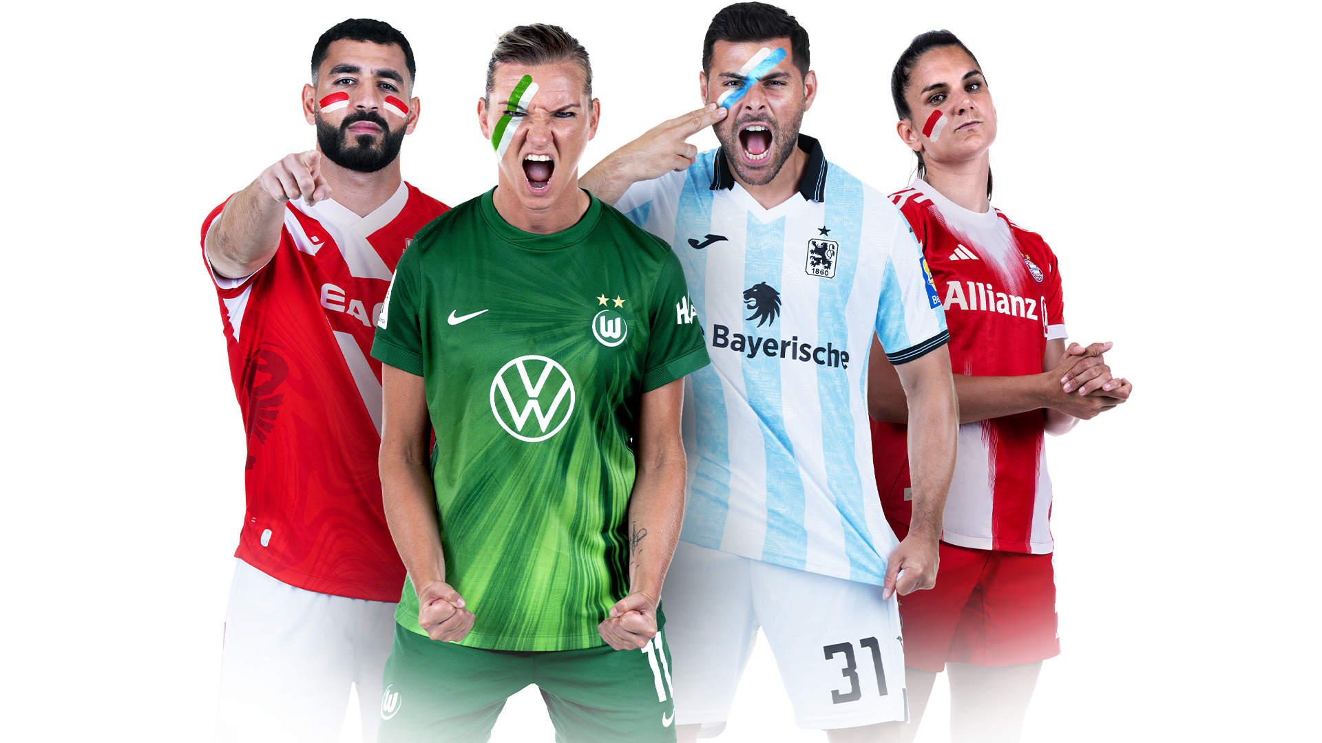 Werbemotiv mit Spielern der 3. Liga.